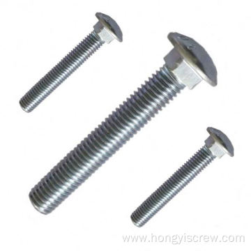 Carriage Bolt Fastener With Ribbed Neck